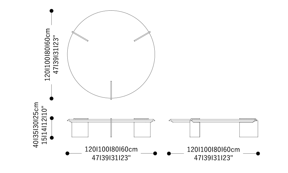 Image of the main dimensions of the product